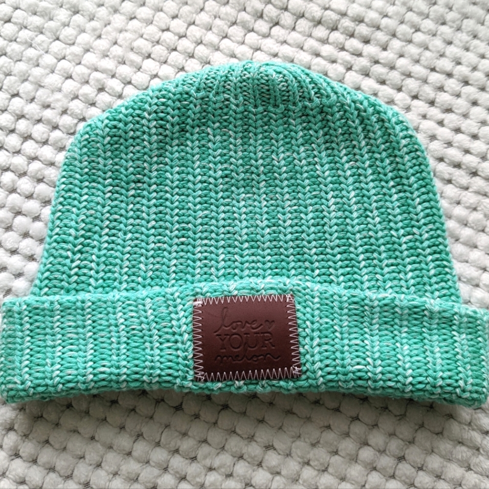 Love Your Melon Cuffed Beanie- Turquoise Speckled